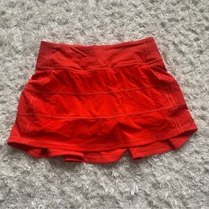 Lululemon Athletica Red-Orange Pace Rival Skirt Size 2 Regular Length XS